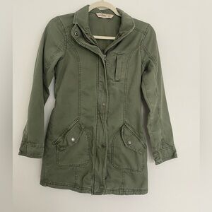 Abercrombie Kids Army Green‎ Utility Jacket L 14 Twilight Bella Swan Y2K Zip Up